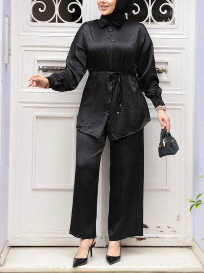 Turkish Satin Pant Suit Set