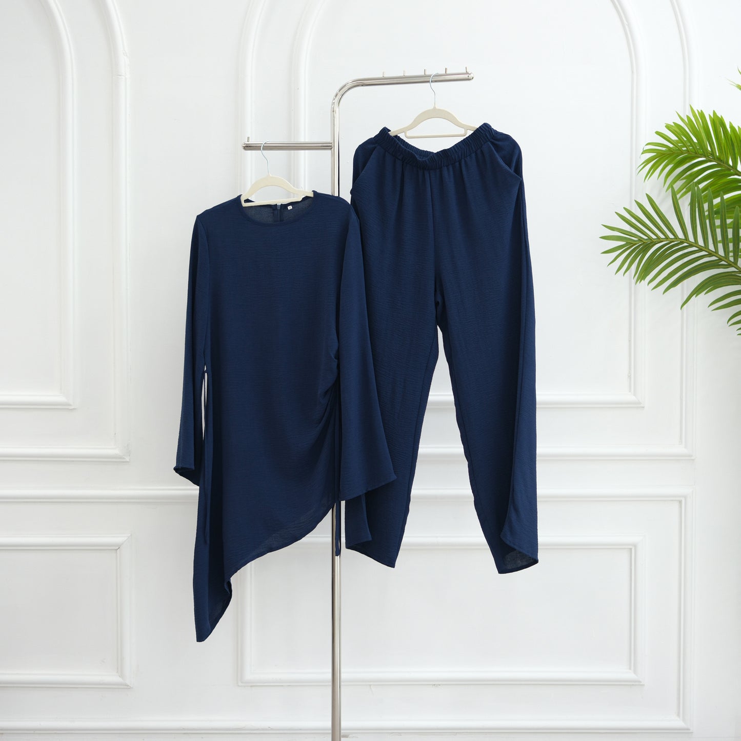 Crepe High Low Top Pant Suit