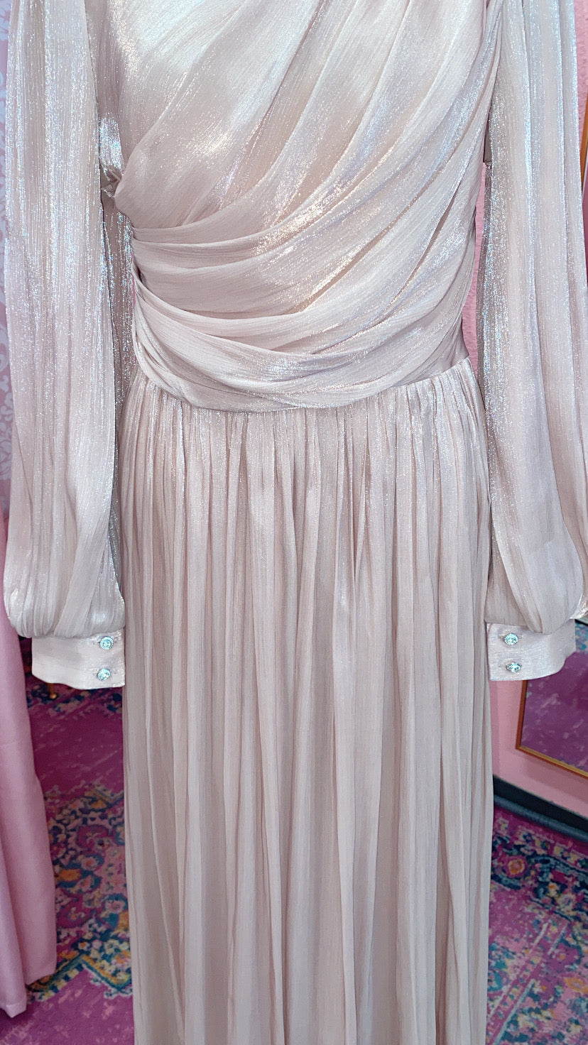 Elegant Turkish Satin Chiffon Gown