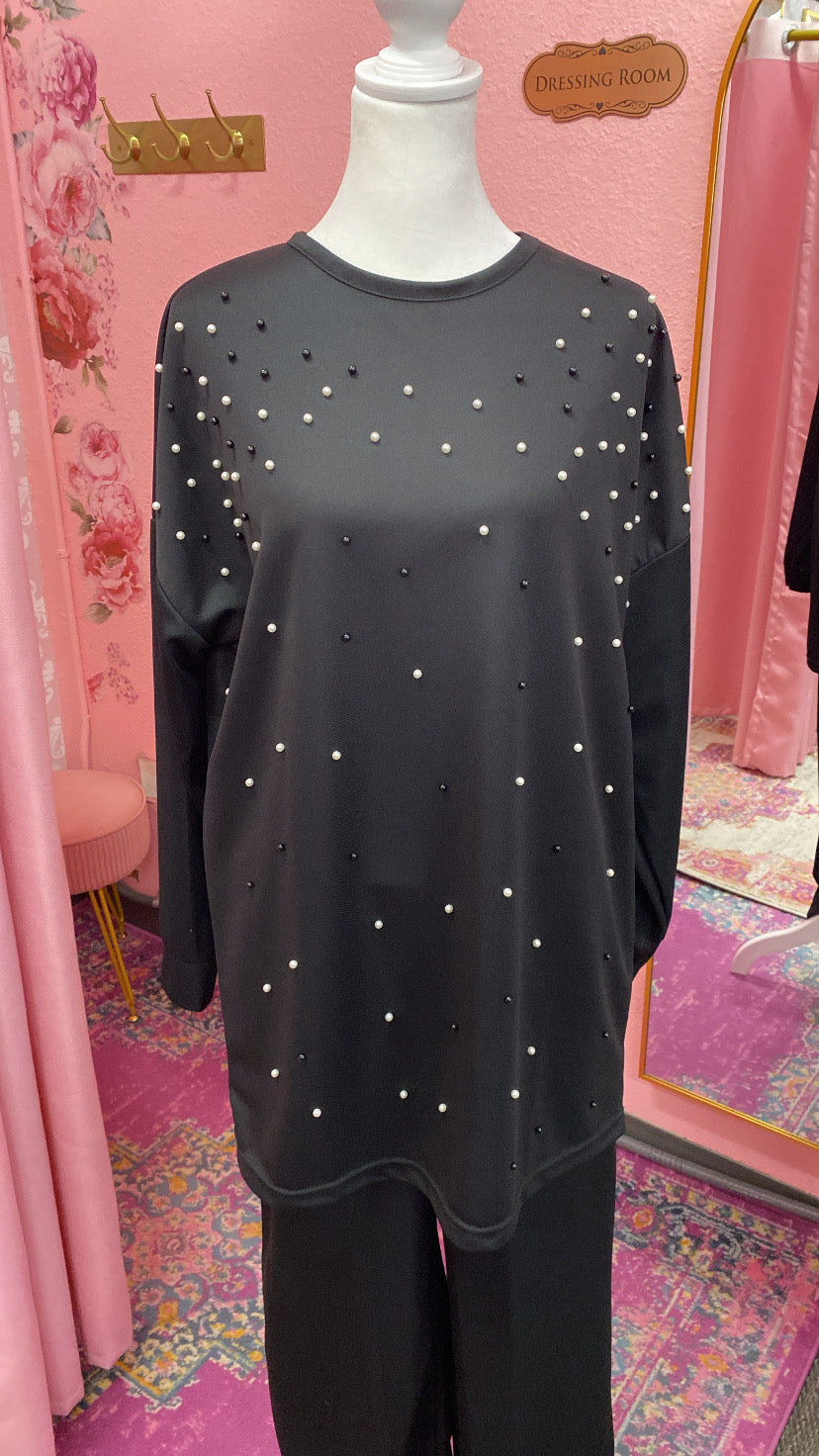 Turkish Style Pearl Deatiled Co-Ord Set