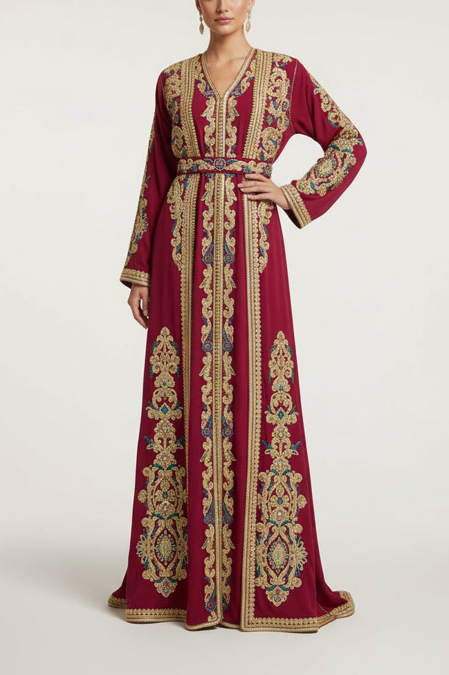 Moroccan Traditional Satin Lined Kimono Caftan