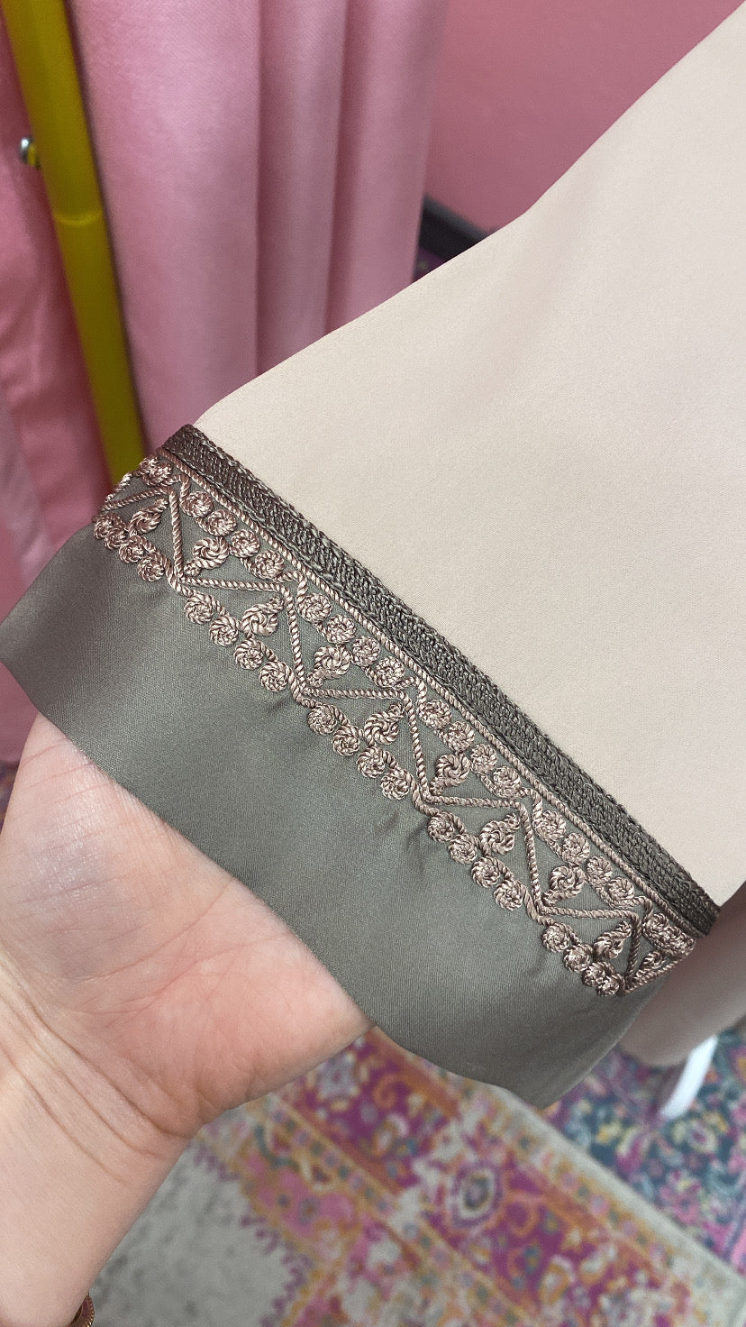 Traditional Moroccan Satin Embroidered Djellaba