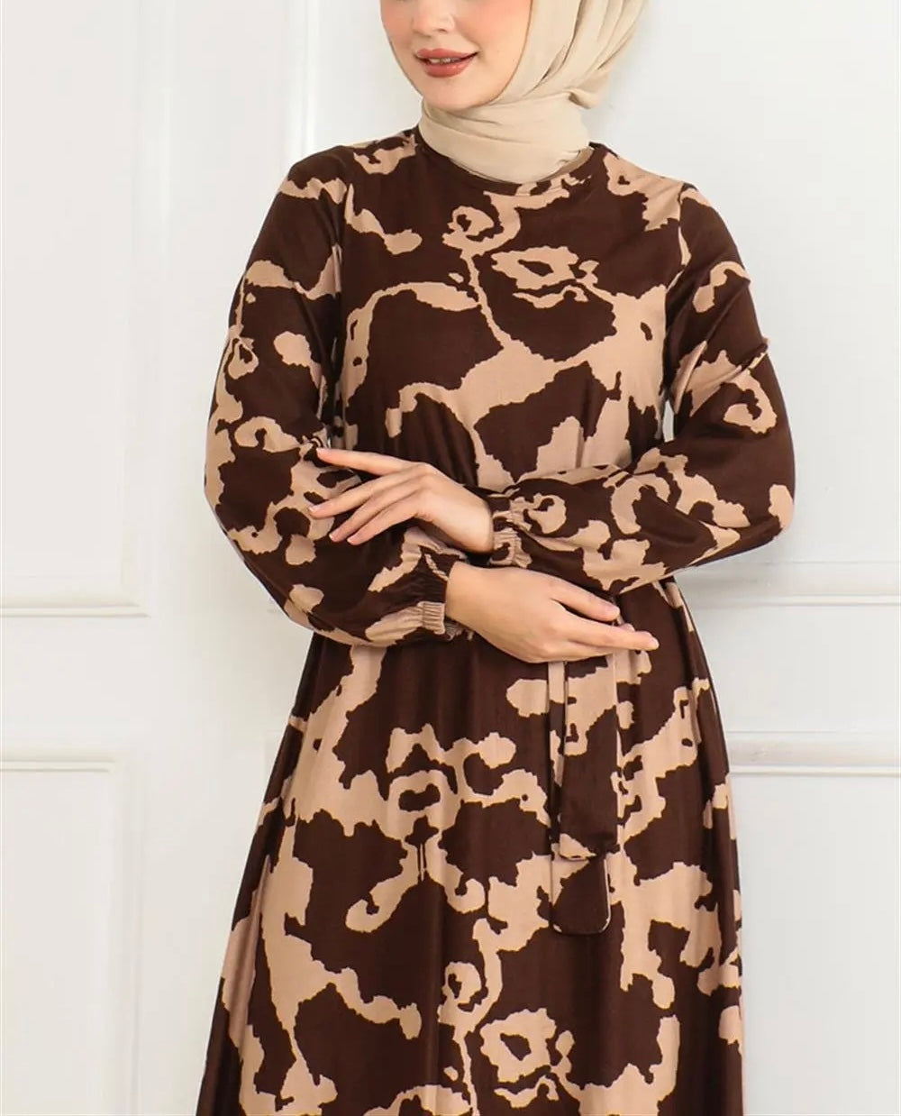 Turkish Buttery Brown Faux Suede Dress