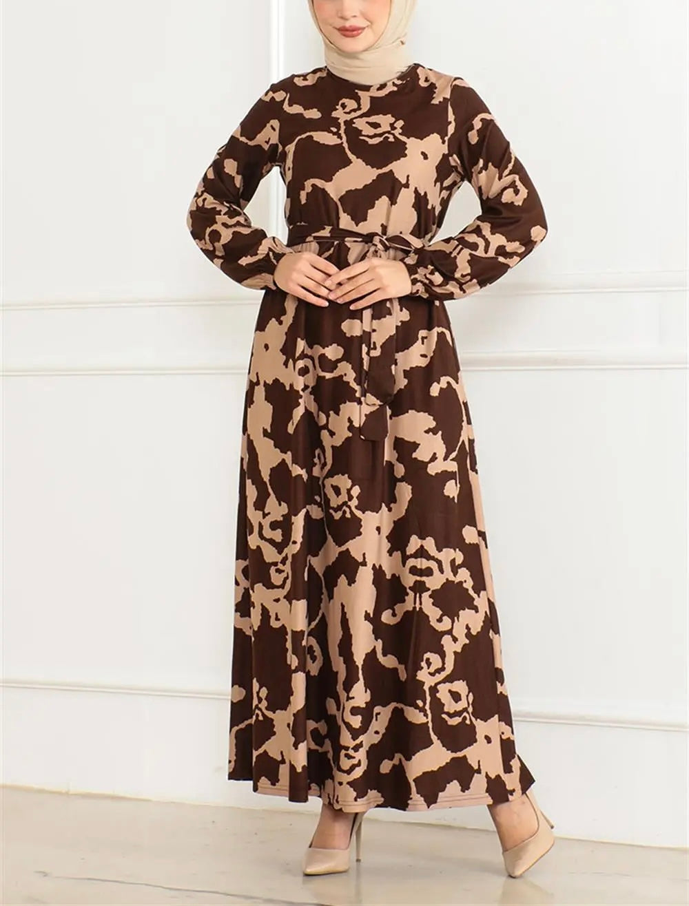 Turkish Buttery Brown Faux Suede Dress