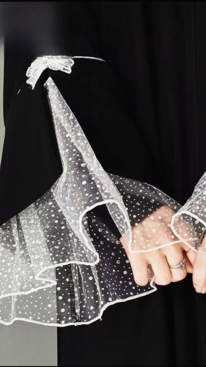 Abaya Dress Lace Bow Sleeves