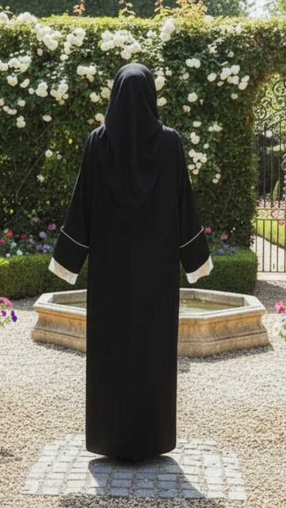Abaya Dress Lace Bow Sleeves