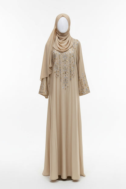 Embroidered Sequined Abaya Dress