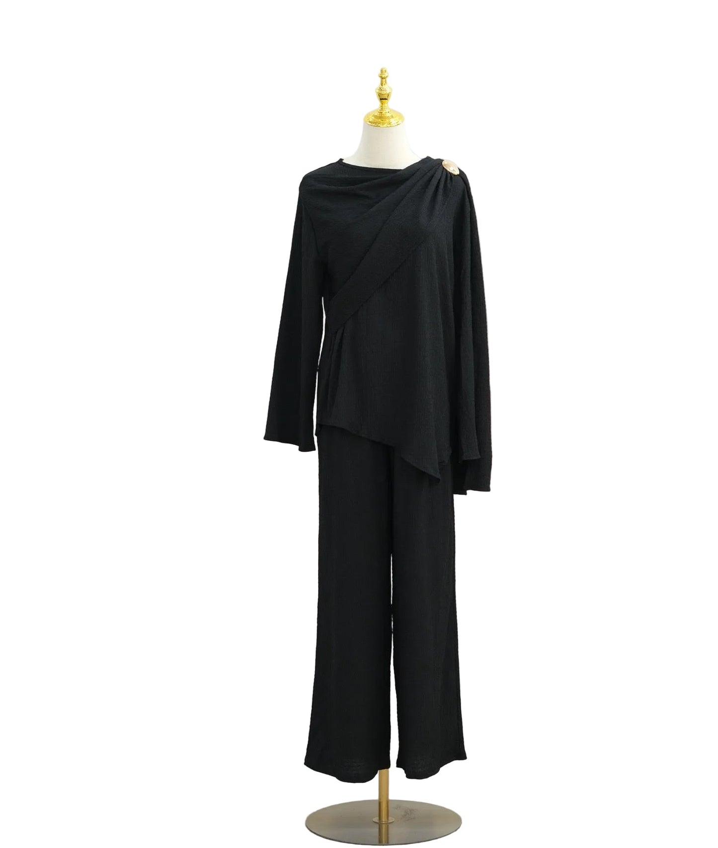 Cowl Neck Top Pant Suit Set