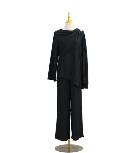 Cowl Neck Top Pant Suit Set