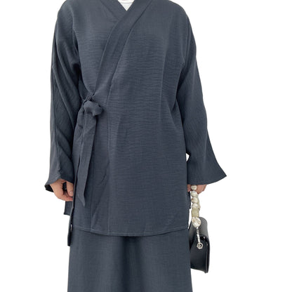 Belted Side Tie Style Skirt Set