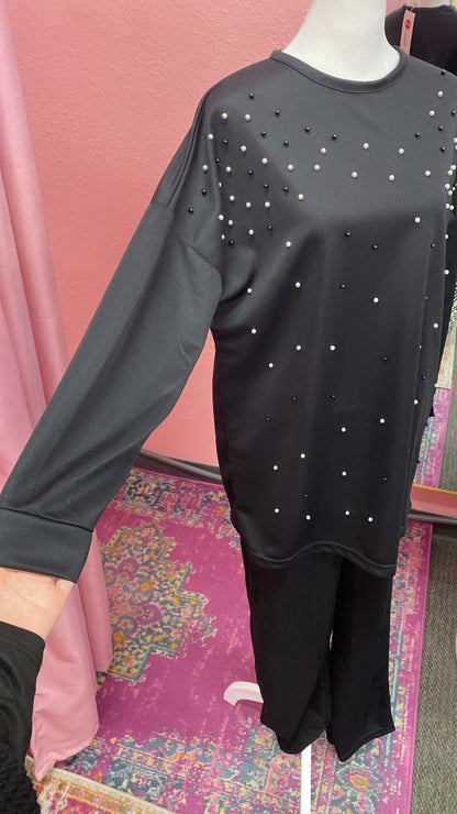 Turkish Style Pearl Deatiled Co-Ord Set