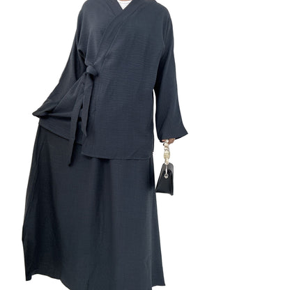 Belted Side Tie Style Skirt Set