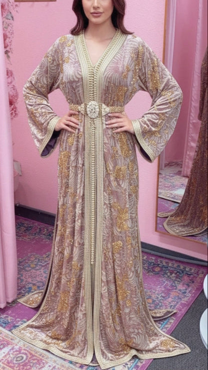 Moroccan Traditional Takchita Velvet Caftan