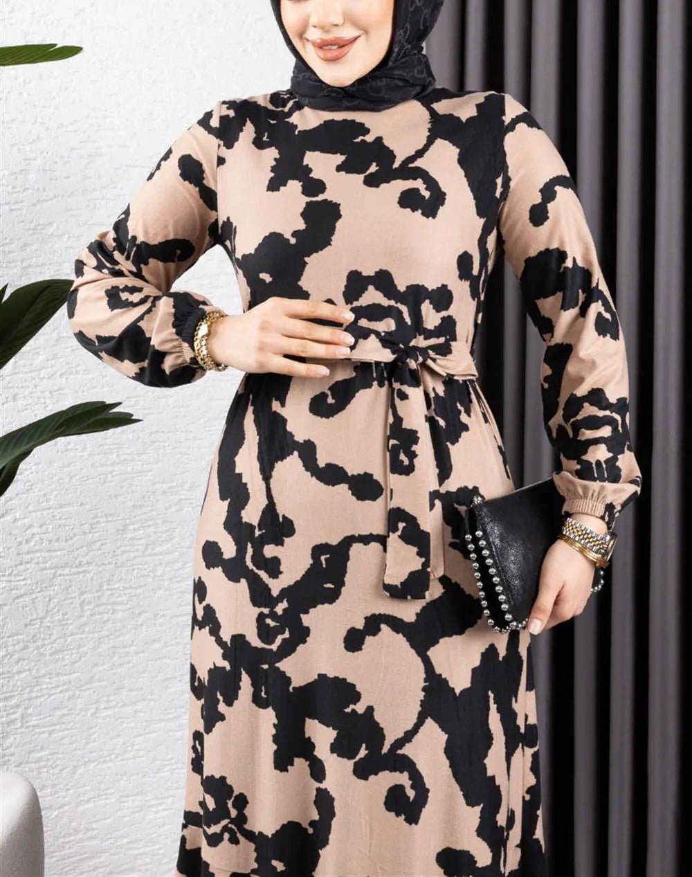 Turkish Buttery Black Faux Suede Dress
