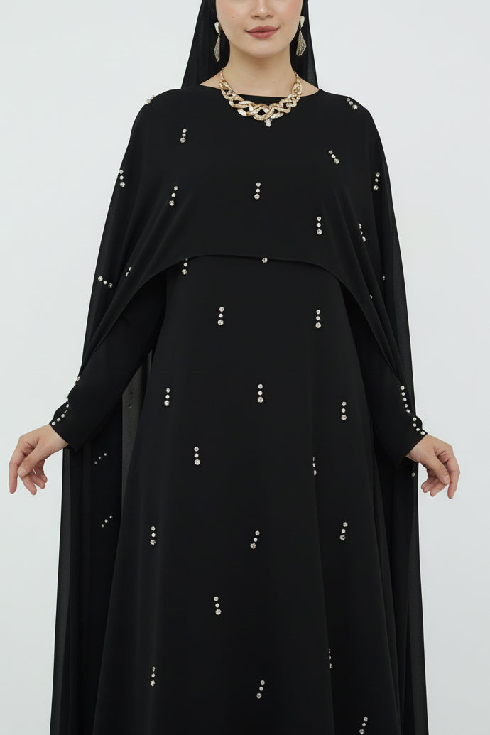 Embellished Princess Abaya Dress