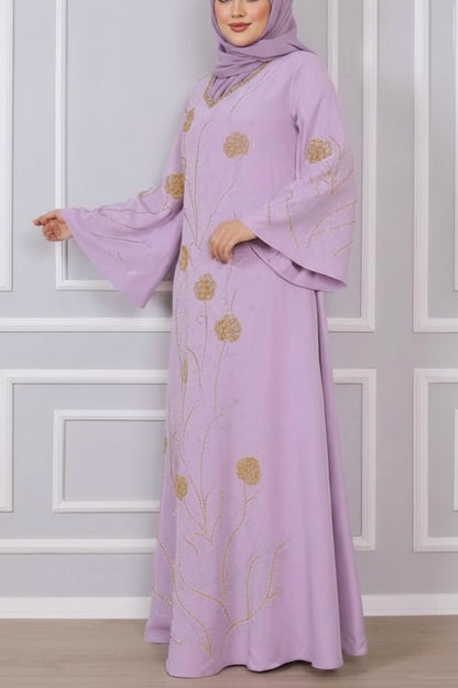 Dubai Style Floral Embellished Dress