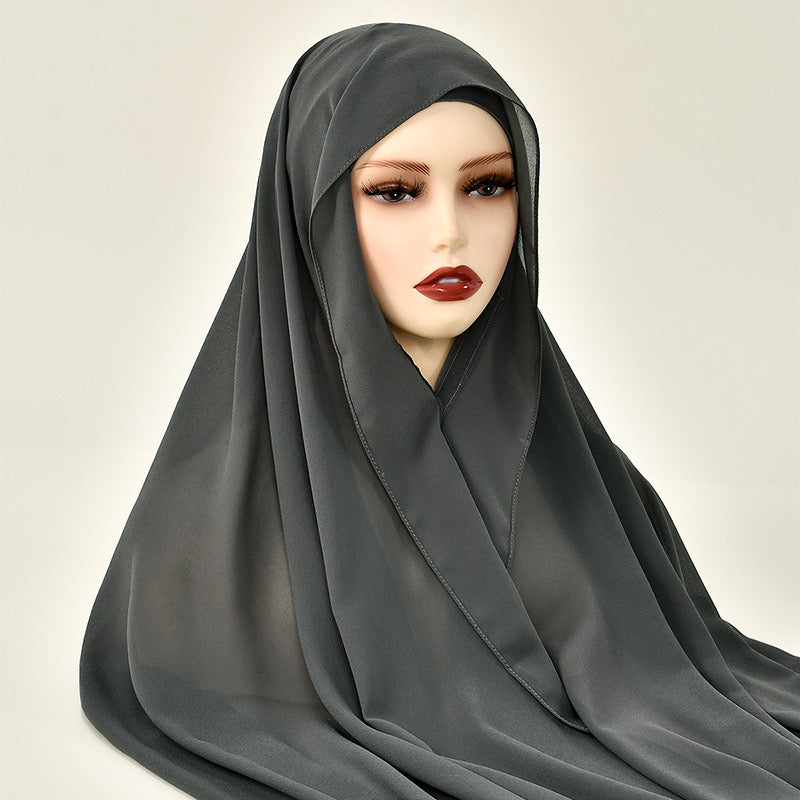 Instant Chiffon Hijab with Built-in Magnets
