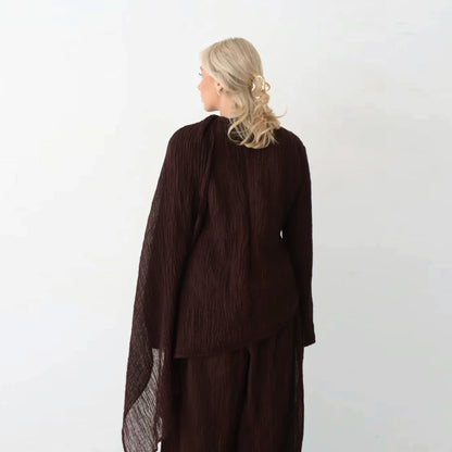 Cowl Neck Top Pant Suit Set