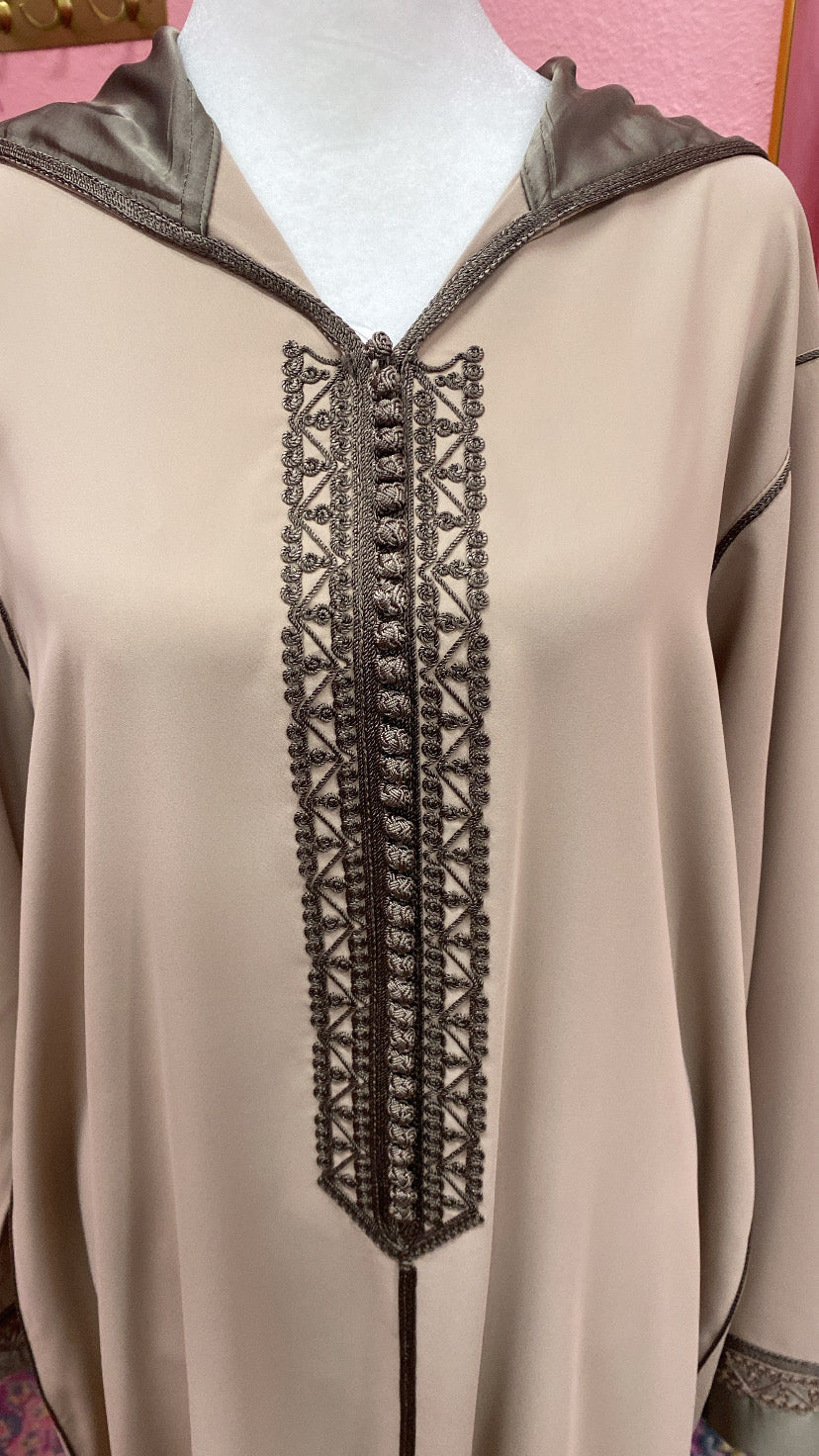 Traditional Moroccan Satin Embroidered Djellaba