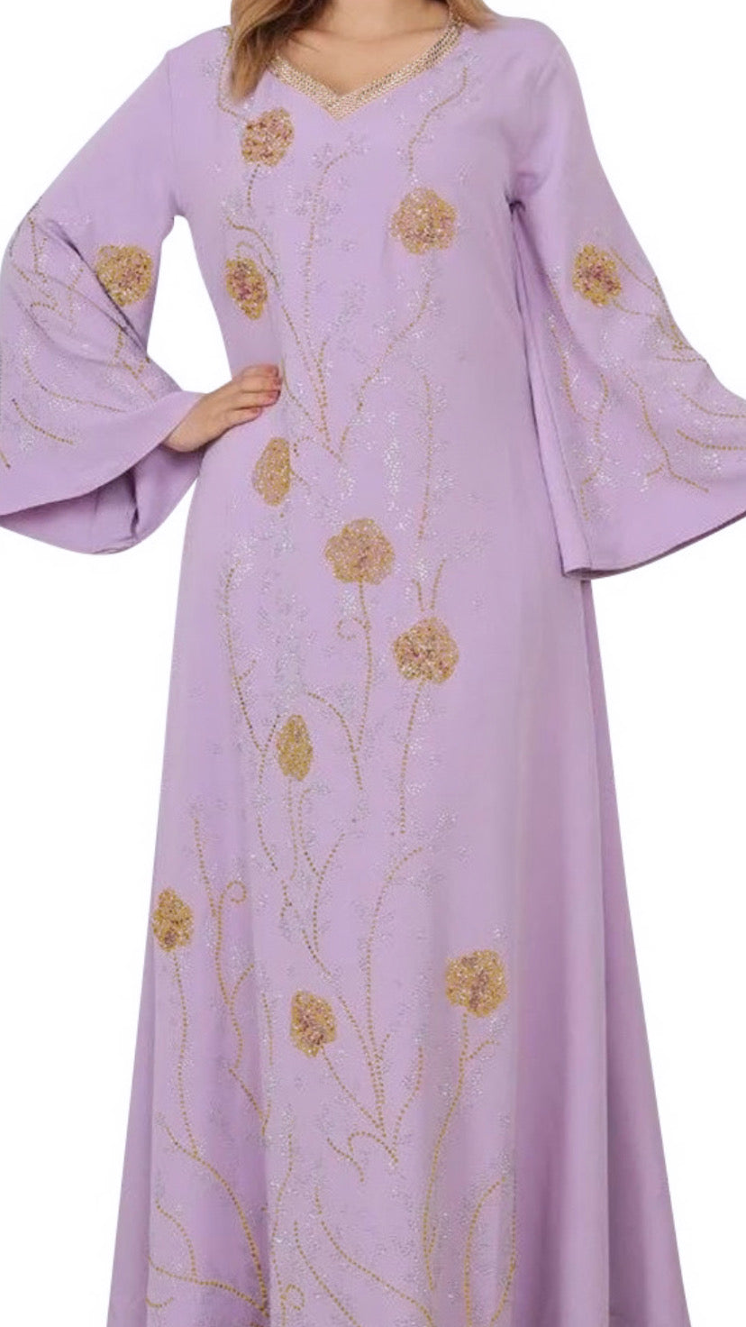 Dubai Style Floral Embellished Dress