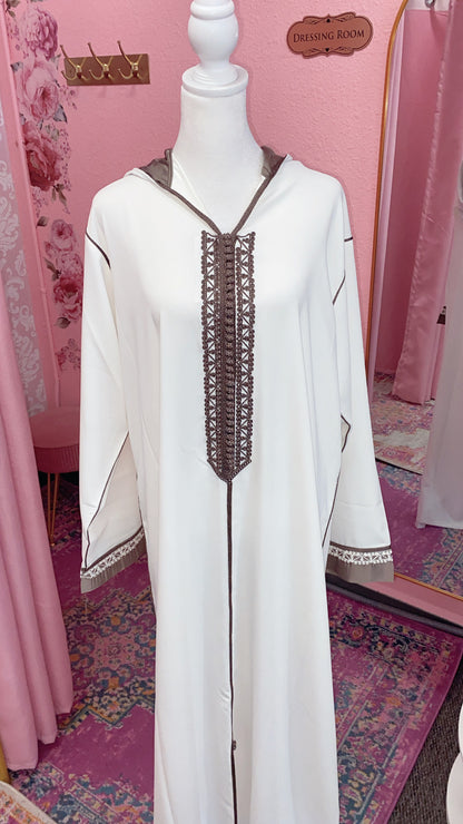 Traditional Moroccan Satin Embroidered Djellaba