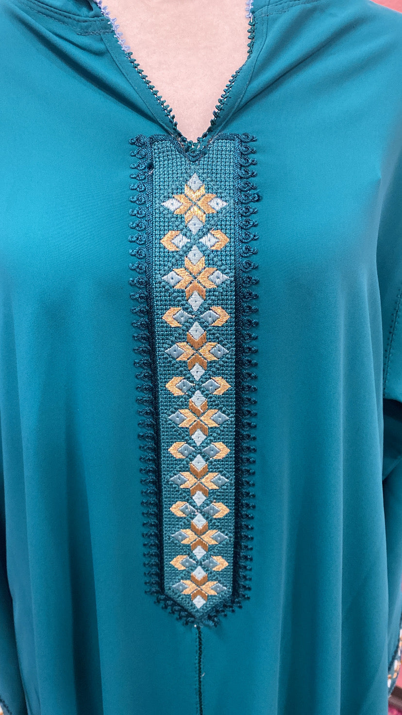 Traditional Moroccan Embroidered Djellaba
