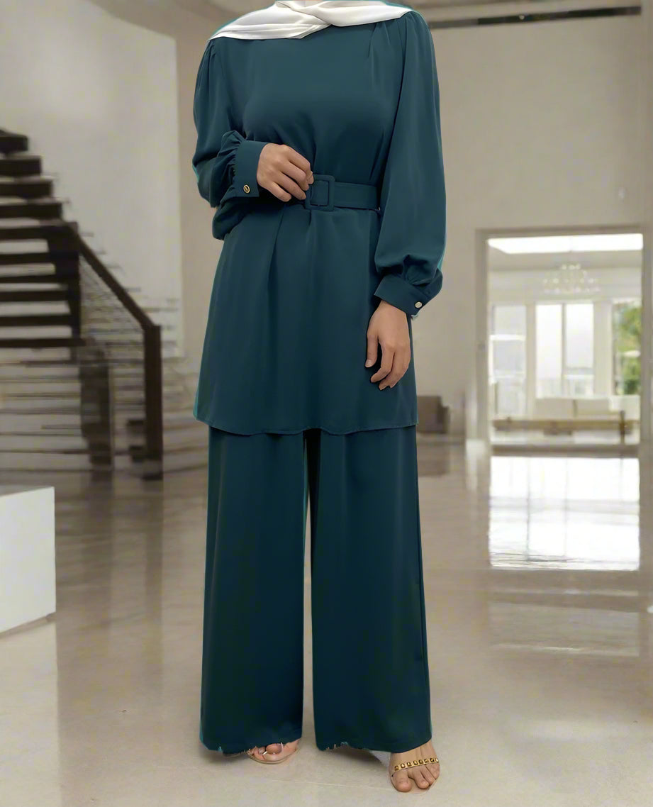 Dubai Style Belted Pant Suit(Multi Colors)