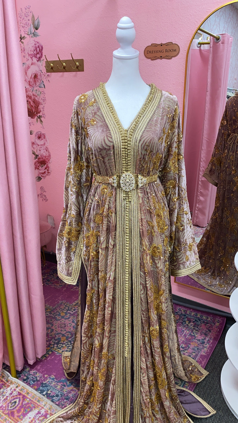 Moroccan Traditional Takchita Velvet Caftan