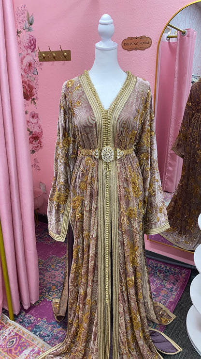 Moroccan Traditional Takchita Velvet Caftan