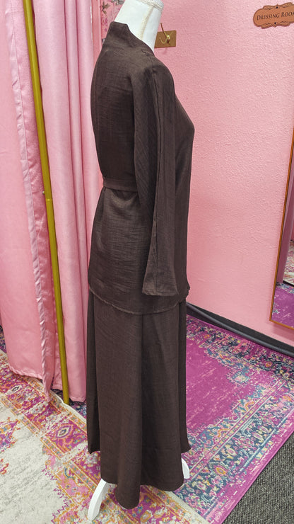 Belted Side Tie Style Skirt Set