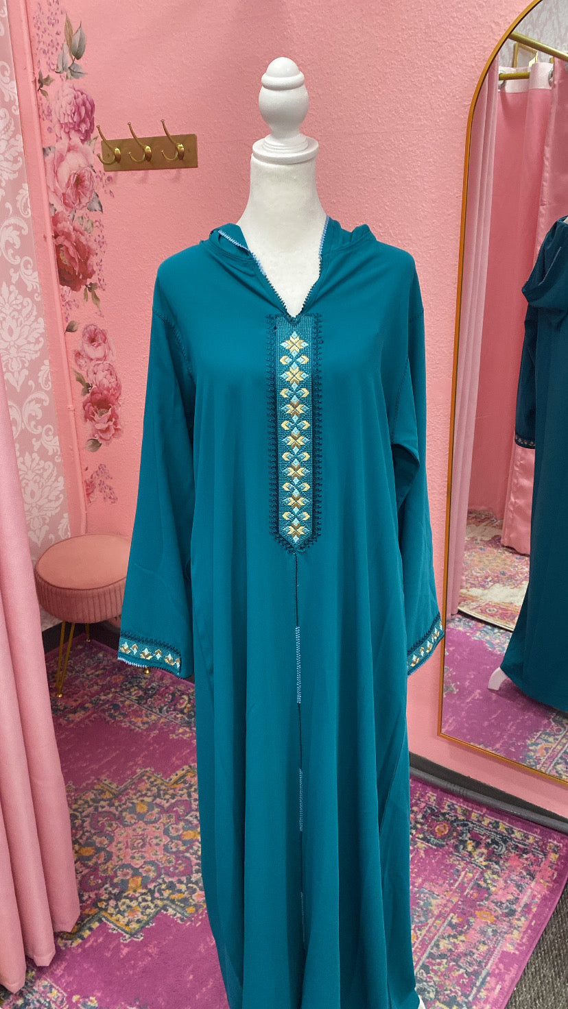 Traditional Moroccan Embroidered Djellaba