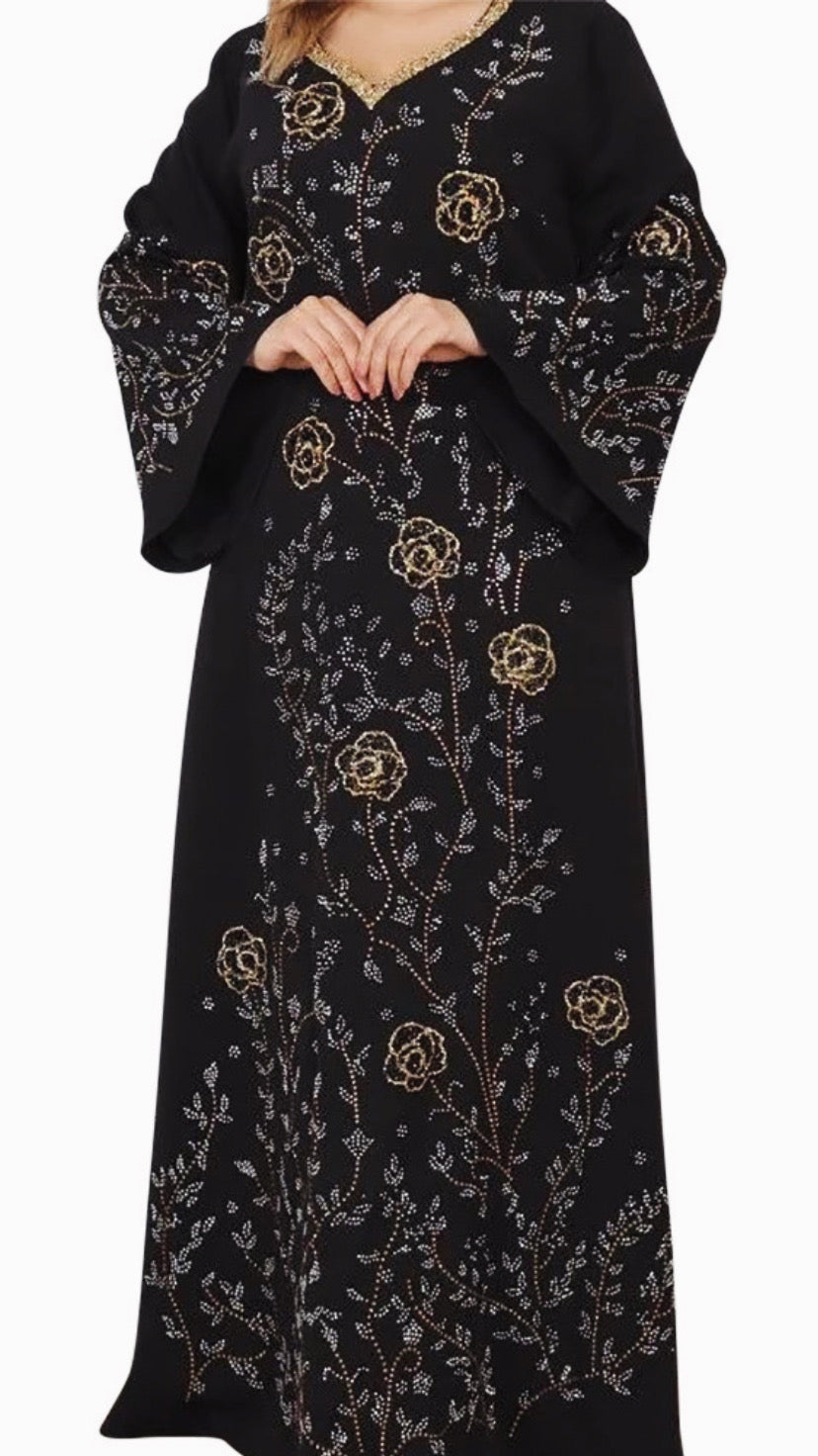 Dubai Style Floral Embellished Dress