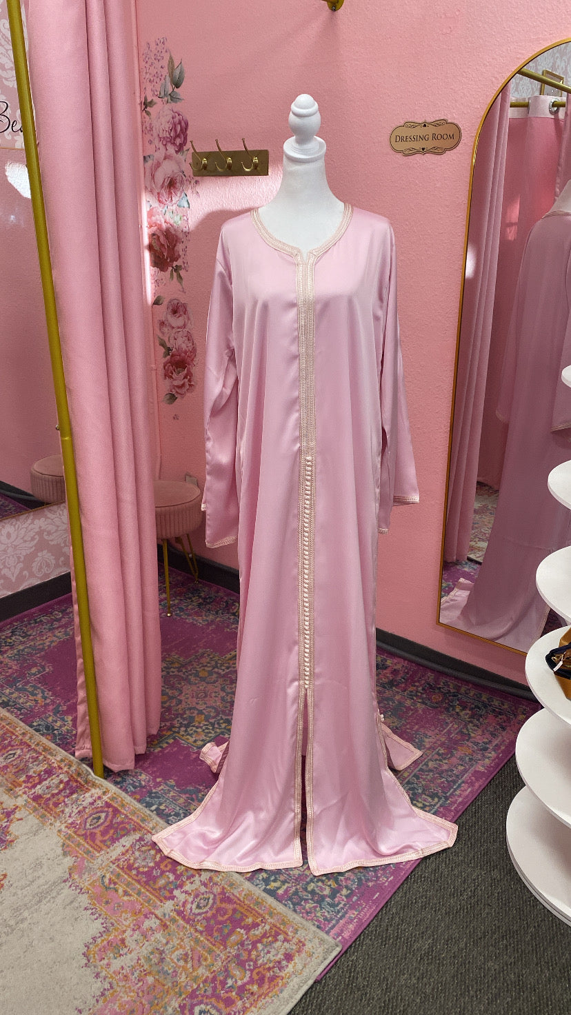 Moroccan Traditional Satin Chiffon 2 Piece Caftan