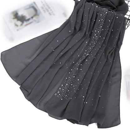 Pearl and Sparkle Detailed Chiffon Hijabs