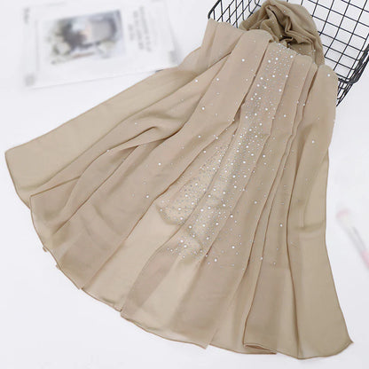 Pearl and Sparkle Detailed Chiffon Hijabs