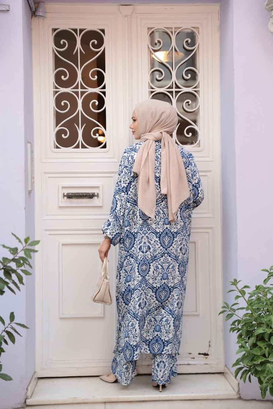 Turkish Damask Print Pant Suit