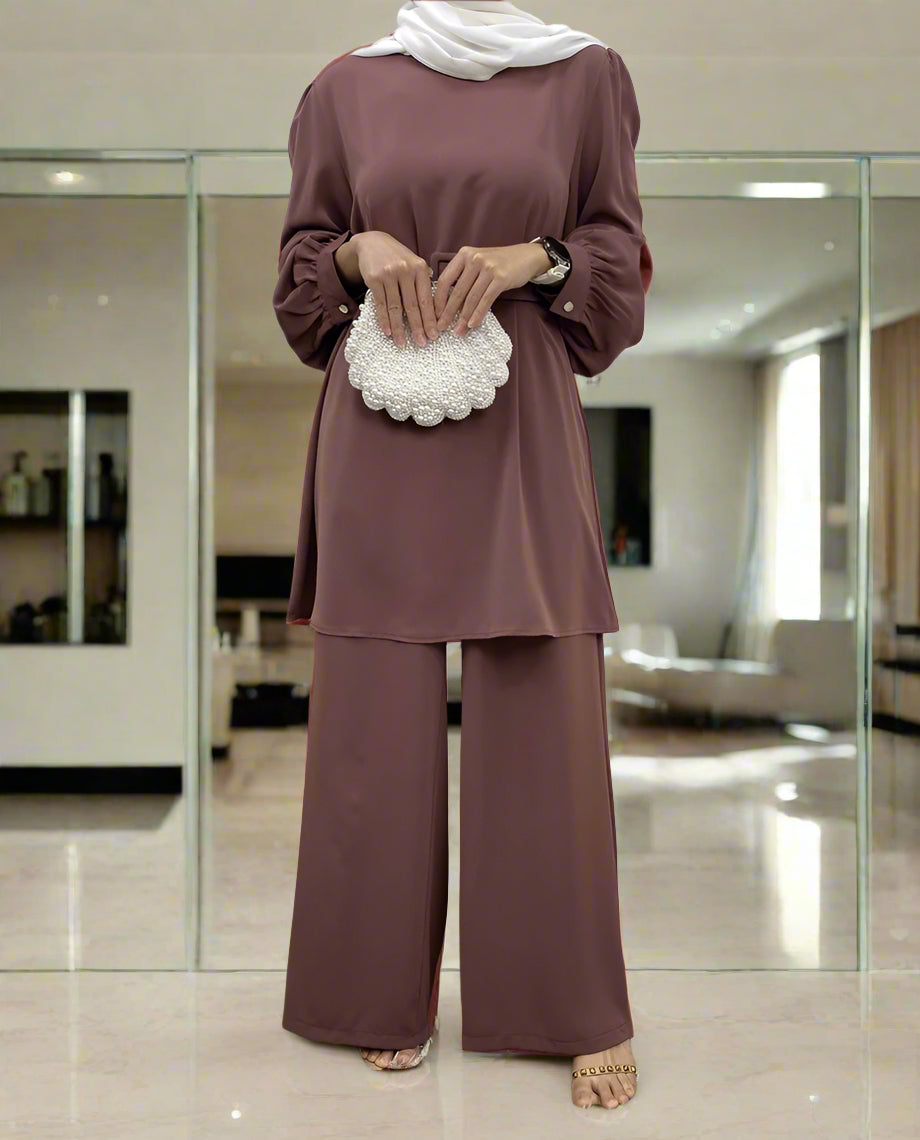 Dubai Style Belted Pant Suit(Multi Colors)