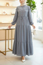 Turkish Style Crepe Drawstring Dress