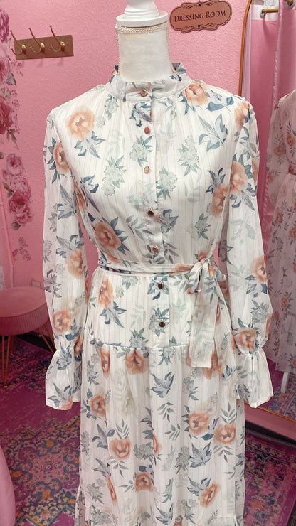 Turkish Style Chiffon Button Down Floral