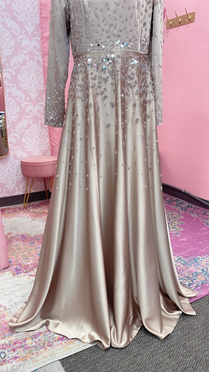 Elegant Turkish Princess Satin Embellished Gown #2