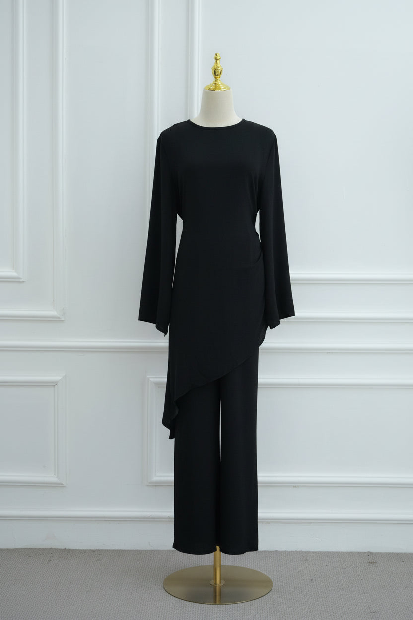 Crepe High Low Top Pant Suit