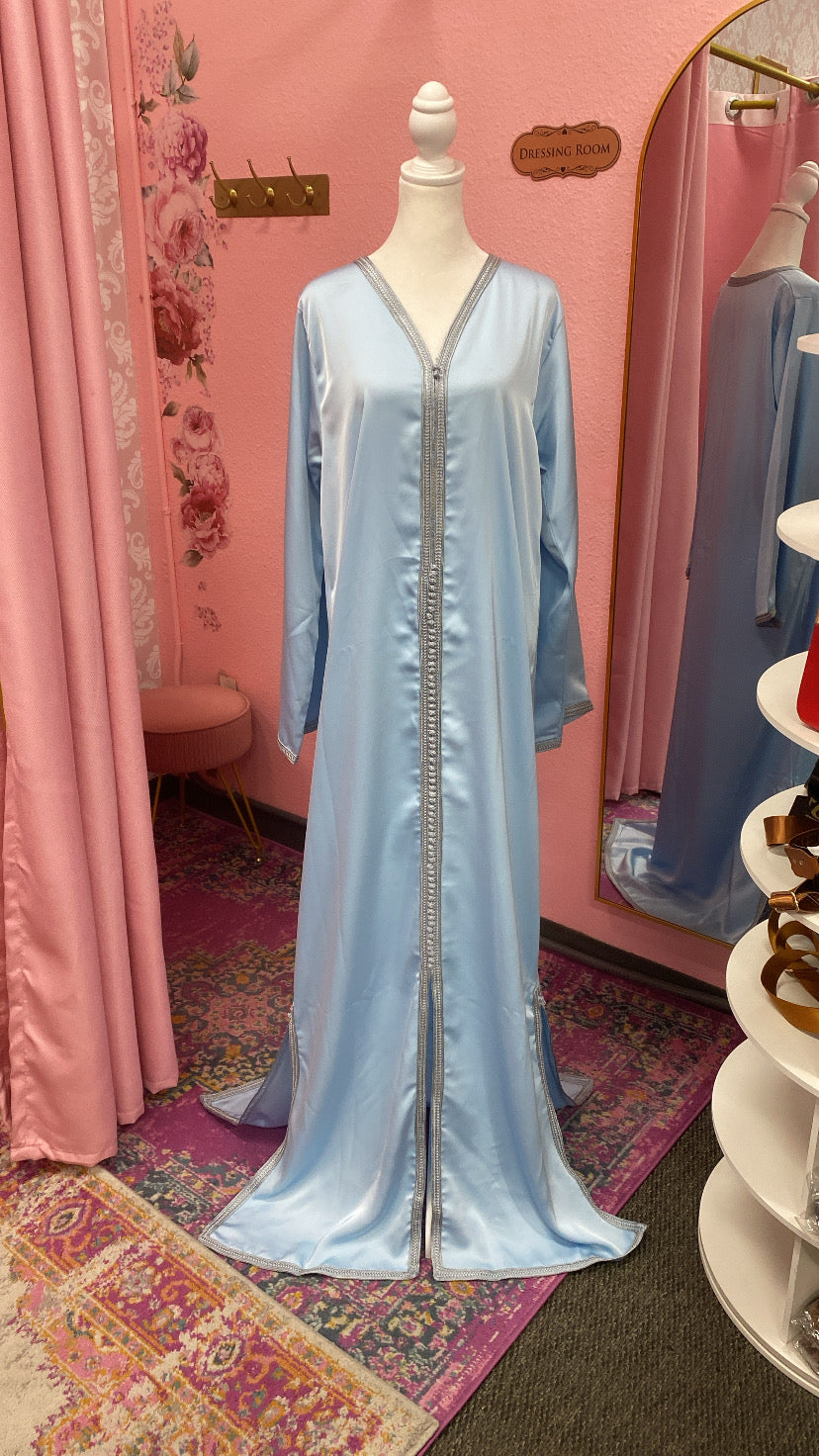 Moroccan Traditional Satin Chiffon Caftan
