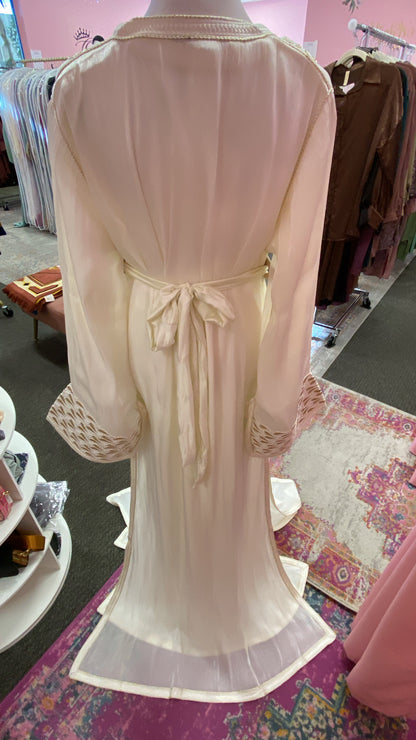 Moroccan Traditional Satin Chiffon 2 Piece Caftan