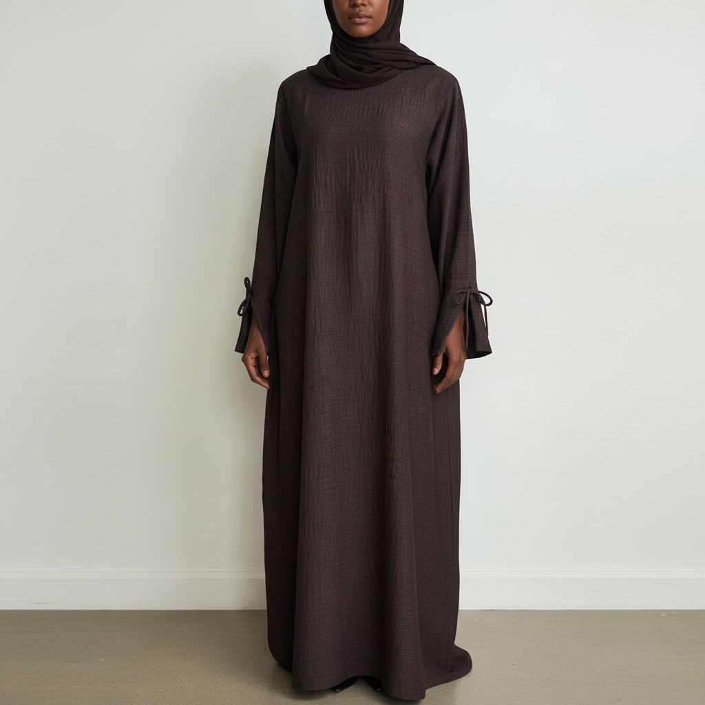 Beautiful Tie Sleeve Abaya Dress