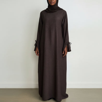 Beautiful Tie Sleeve Abaya Dress
