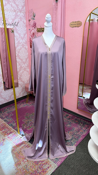 Moroccan Traditional Satin Chiffon 2 Piece Caftan
