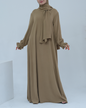 Turkish Style Crepe Abaya Dress with Hijab Attached(Multi Colors)