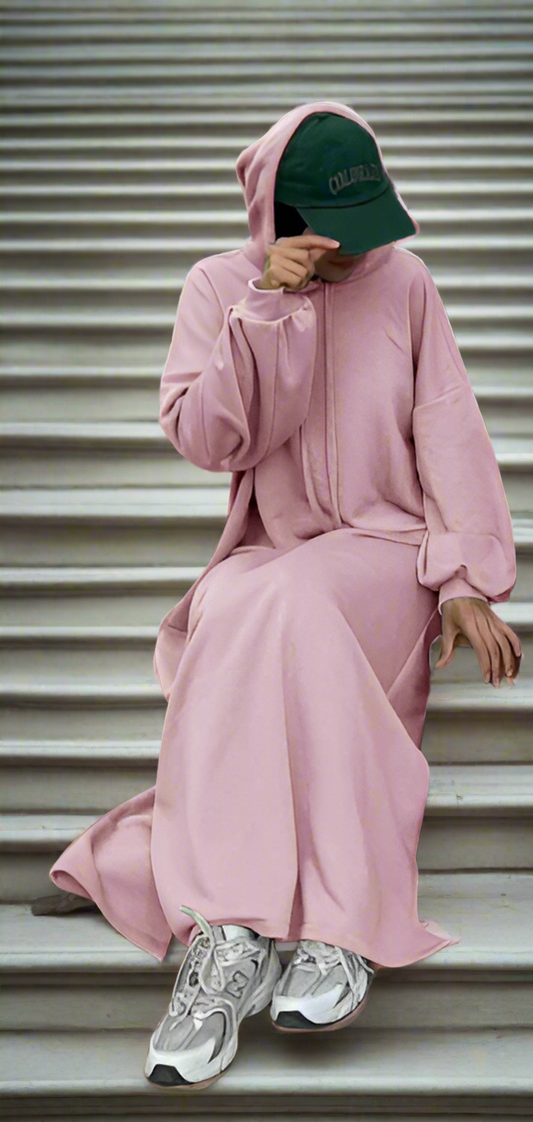 Turkish Style Hoodie Dress Abayas(Multi Colors)
