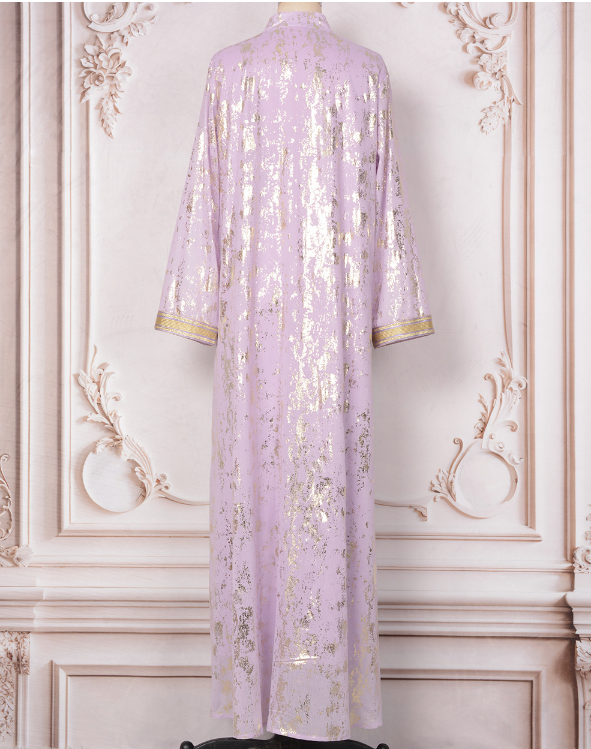 Dubai Style Purple Caftan Abaya Dress