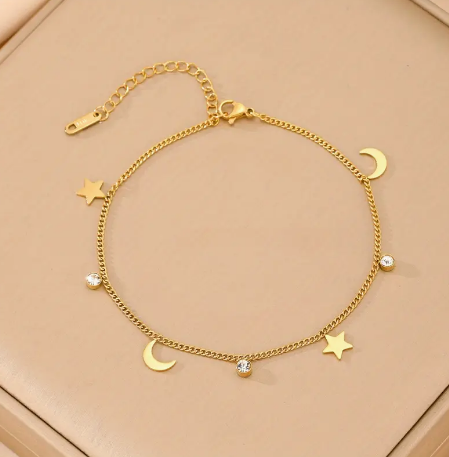 Star & Moon Stainless Steel Bracelet